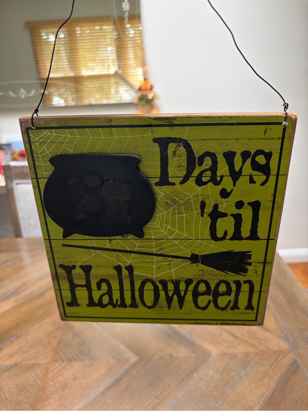 Celebrate It Halloween Days ’Til Halloween Wall Sign Witch Cauldron